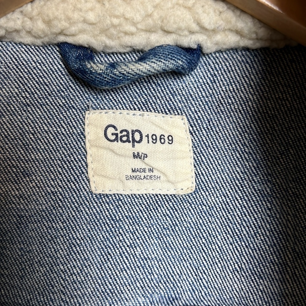 Gap 1969 Jean jacket Sherpa Collar Indigo Medium - Picture 6 of 9